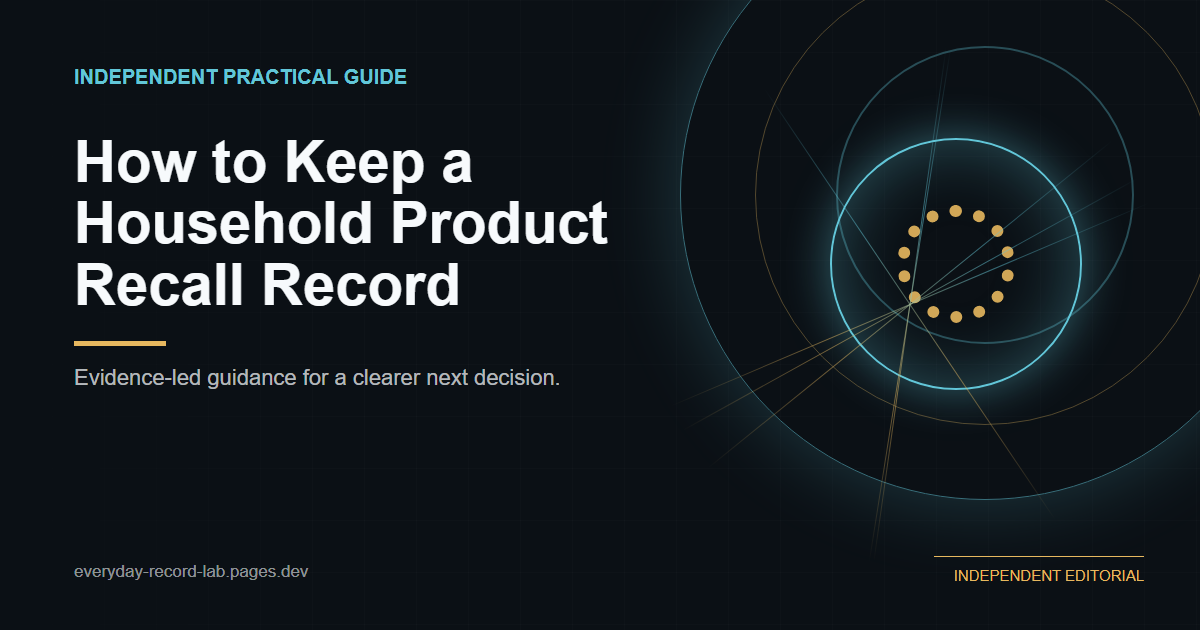 How to Keep a Household Product Recall Record