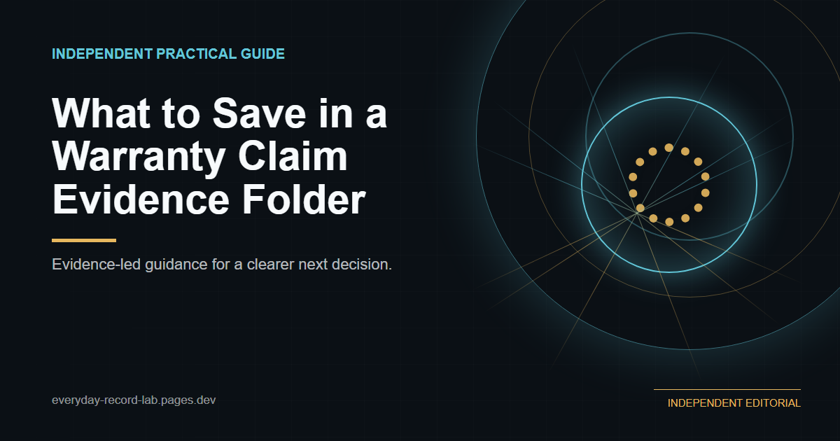 What to Save in a Warranty Claim Evidence Folder