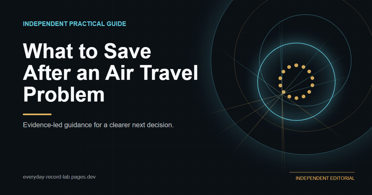 What to Save After an Air Travel Problem